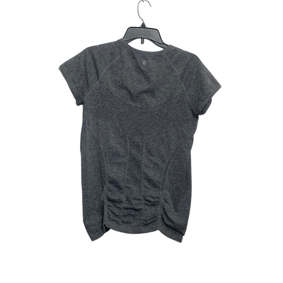 Athleta Large Gray Short Sleeve‎ Ruched Front and Back Shirt - Picture 6 of 6